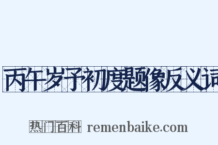 丙午岁予初度题像反义词是什么意思的图片